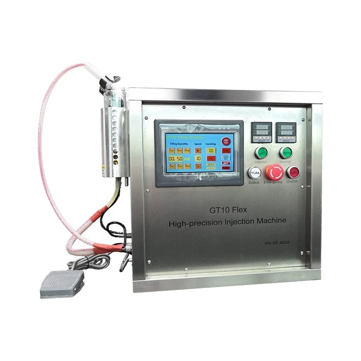 CBD Vape/Vaporizer/Atomizer/510 Cartridge Distillate HHC Oil Refill Machine Filling CO2 Catridge Vapor Cartomized Filling Machine With Heating Oil Inlet And Outlet Pipe